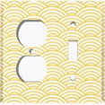 thumbnail image 4 of Metal Light Switch Plate Cover Japanese Pattern Yellow Sea Wave Wallpaper WAL015, 4 of 13