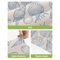 thumbnail image 4 of Blue Shell Coastal Bar Stool Covers Set of 4, Nautical Seaside Ocean Summer Beach Stretch Washable Bar Chair Covers with Backs, Removable Pub Counter Height Chair Cover for Kitchen Dining Room Cafe, 4 of 7