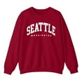 thumbnail image 3 of Seattle Washington Sweatshirts for Women Long Sleeve Crewneck Graphic Sweatshirt Pullover Tops Fall Winter Outfits, 3 of 5