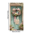 thumbnail image 4 of zhangmingg Easter Door Cover Decorative Scene with Ribbon and Florals for Seasonal Holiday Entryway Decorations, 4 of 7