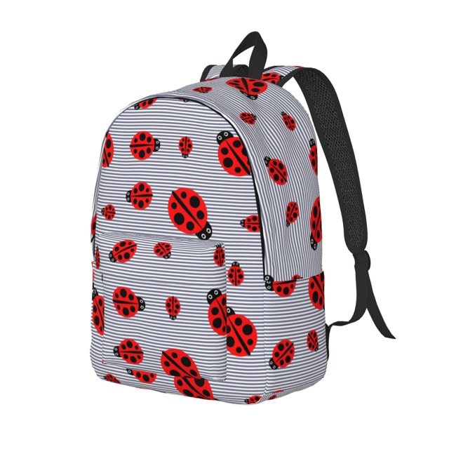 Disketp Ladybug Mochila de Lona Estampada, Mochila Escolar de Viaje Ligera para Estudiantes y Portátil-Small