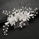 thumbnail image 2 of Nvzi Horquillas para el pelo de boda con flores para novias, peinetas con perlas de cristal, pinzas para el pelo, accesorios para el pelo de boda dorados, joyas plateadas, 2 of 4