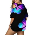 thumbnail image 2 of Gvmfive Women's Plus Size Tops Short Sleeve Cold Shoulder Tunic Blouse Top, 2 of 3