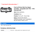 thumbnail image 2 of Front Left Driver Side Turn Signal Assembly - Compatible with 1992 - 1995 Chevy G20 1993 1994, 2 of 2