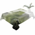 thumbnail image 2 of Sage Green Ombre Table Cloth Waterproof Tablecloths, Vintage Shabby Abstract Plaid Art Tablecloth Dining Table Cover for Kitchen Party Tabletop Outdoor, Rectangle Tablecloth 60x102 Inch, 2 of 9