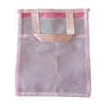 thumbnail image 1 of Bolsa de playa de malla, bolsa portátil para cosméticos de mujer, ideal para senderismo, compras navideñas. Rosa, 1 of 9