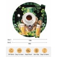 thumbnail image 6 of 13 Inch Round Placemats Set of 6, St Patricks Day Non Slip Heat Insulation PP Table Mats, Watercolor Dogs Green Shamrock Plaid Washable Place Mats for Kitchen Dining Party Table Decor, 6 of 7