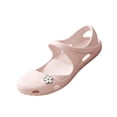 thumbnail image 2 of pwidon Women's Mary Jane Clogs Closed Toe Slip On EVA Waterproof Floral Decor Beach Pool Walking Sandals Pink 5, 2 of 4