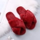 thumbnail image 3 of Pantuflas mullidas de gran tamaño para mujer, otoño e invierno, suela plana, para uso en interiores y exteriores, 3 of 6