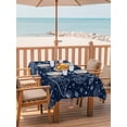 thumbnail image 2 of Outdoor Tablecloth with Umbrella Hole for Patio/Picnic/Party/Camping, Navy Blue Cartoon Space Waterproof Table Cloth Rectangle Table Cover Washable, Star Spacecraft Rocket Meteorite (60"x 120"), 2 of 8