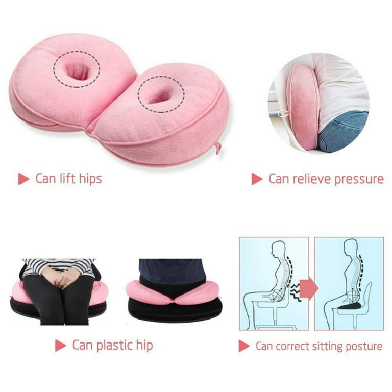 Dual Comfort Butt Pillow Lift Hips Up Seat Cushion,Donut Pillow - Beautiful  Buttocks Latex Cushion Orthopedic Posture Correction Cushion for Tailbone