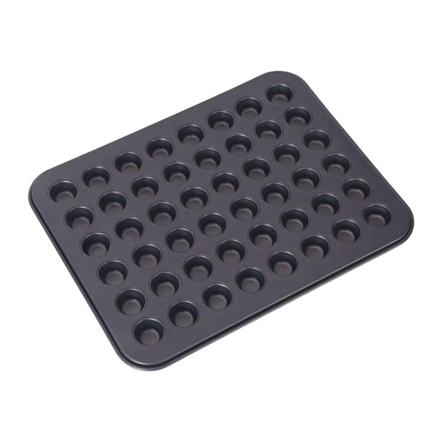 Meiiso 48 Small Cupcake Molds Pastry 48 Cups Muffin Mold Baking Tray Paper Cup Crispy Cake Baking Tray Gray Food Grade Machine Washable\Easy to Clean Muffin Pastry Bread Plastic Mold, A