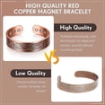 thumbnail image 5 of Pulsera magnética de cobre para hombres y mujeres, brazalete de cobre macizo con 6 imanes, pulsera de energía con imán de cobre rojo, tamaño ajustable con terciopelo, 5 of 5