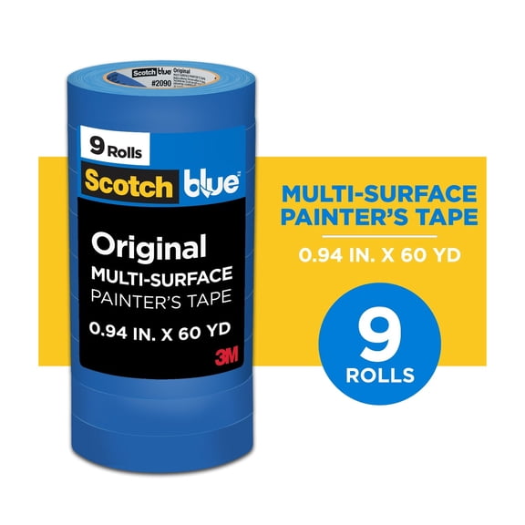 Scotch Blue Painter's Tape, 0.94 in. x 60 yd., 9 Pack, Original Multi-Surface, Paint Supplies