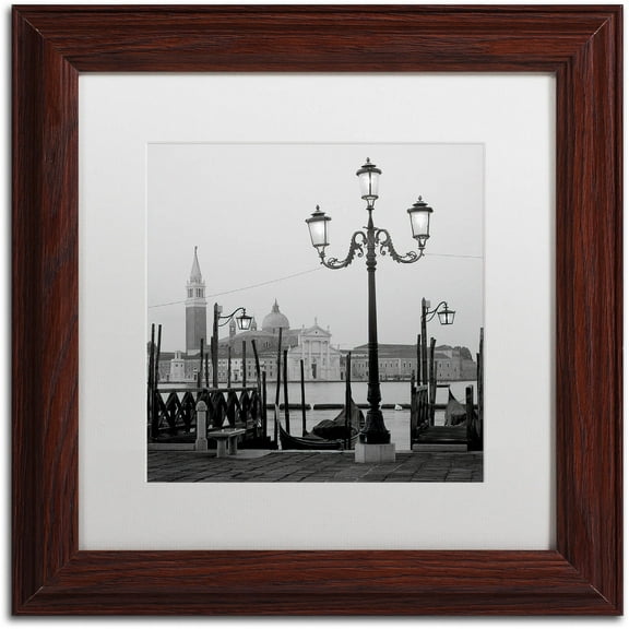 Trademark Fine Art "Venezia IV" Canvas Art by Alan Blaustein, White Matte, Wood Frame
