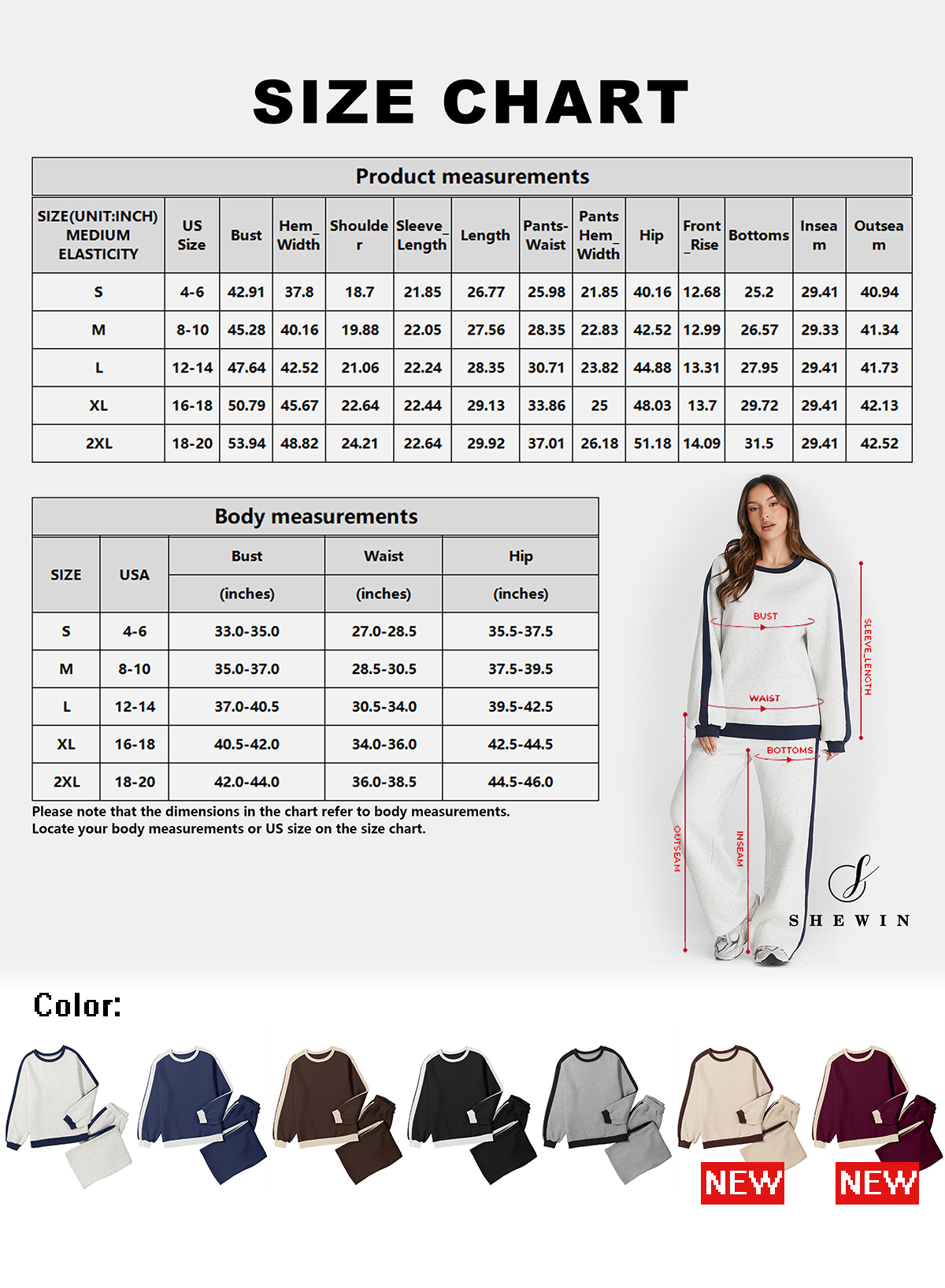 SHEWIN Women's 2-Piece Fleece Sweatsuit Set photo 7
