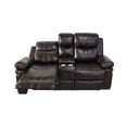 thumbnail image 3 of Benjara Linden 69" Loveseat with Dual Recliners- Console- Brown Faux Leather, 3 of 7