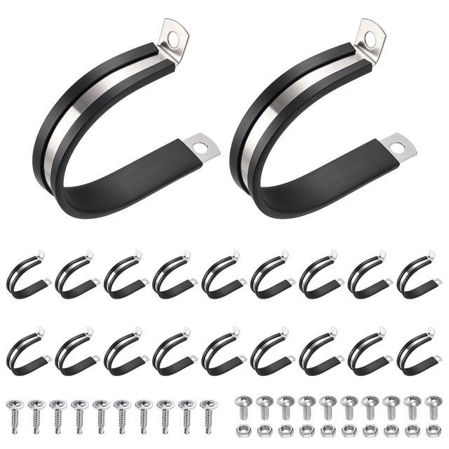 Juego de 20 piezas de abrazaderas de cable de acero inoxidable 304 de Uxcell de 2 pulgadas (50 mm)