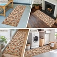 thumbnail image 6 of Rugby Balls Washable Runner Rugs 2'x6', Vintage Sport Brown Wood Grain Striped Abstract Low Pile Throw Entryway Rug Non-Slip Sturdy Edge Binding Carpet for Indoor Bedside Entrance Bedside, 6 of 9