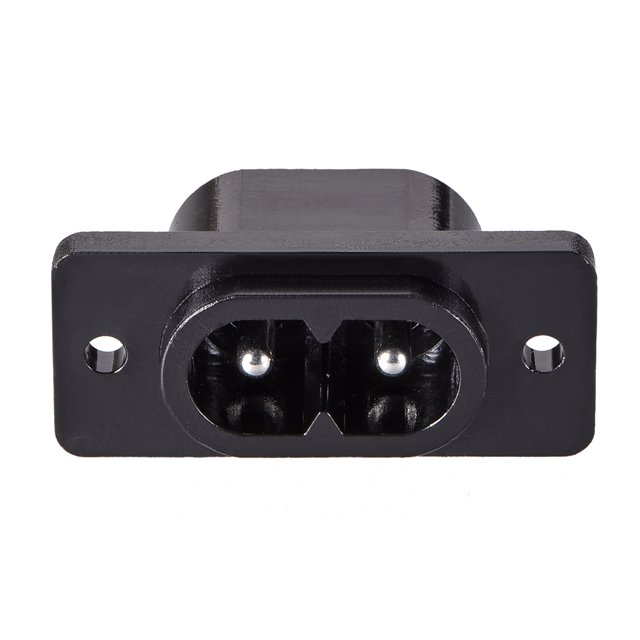Unique Bargains Panel Mount Plug Adapter 250V AC 2.5A C8 2 Pins Inlet Module Plug Straight 7pcs