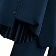 thumbnail image 6 of LEKWK Girls Formal 2 Piece Outfit Lapel Long Sleeve Button Down Pleated Top and Elastic Waist Straight Leg Pants Casual Matching Suit For Stage Performance, 6 of 6