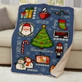 thumbnail image 2 of Vintage Christmas 37" x 57" Sherpa Lined Throw Blanket, 2 of 4