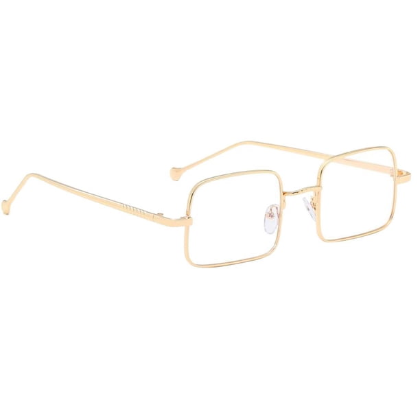 Moda Rectangular Marco de metal Gafas de sol Mujeres Hombres Retro Gafas Gafas Marco dorado claro Colcomx Gafas de sol rectangulares vintage