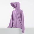 thumbnail image 6 of Women's Lightweight Long Sleeve Sun Protective Jacket with Detachable Hood and Security Pockets, Quick-Drying UV Blocking Fabric for Hiking, Outdoor Adventures and Daily Sun Protection Purple XXL, 6 of 6