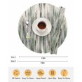 thumbnail image 6 of 13 Inch Round Placemats Set of 6, Sage Green Vintage Non Slip Heat Insulation PP Table Mats, Stripes Painting Retro Abstract Art Washable Place Mats for Kitchen Dining Party Table Decor, 6 of 7