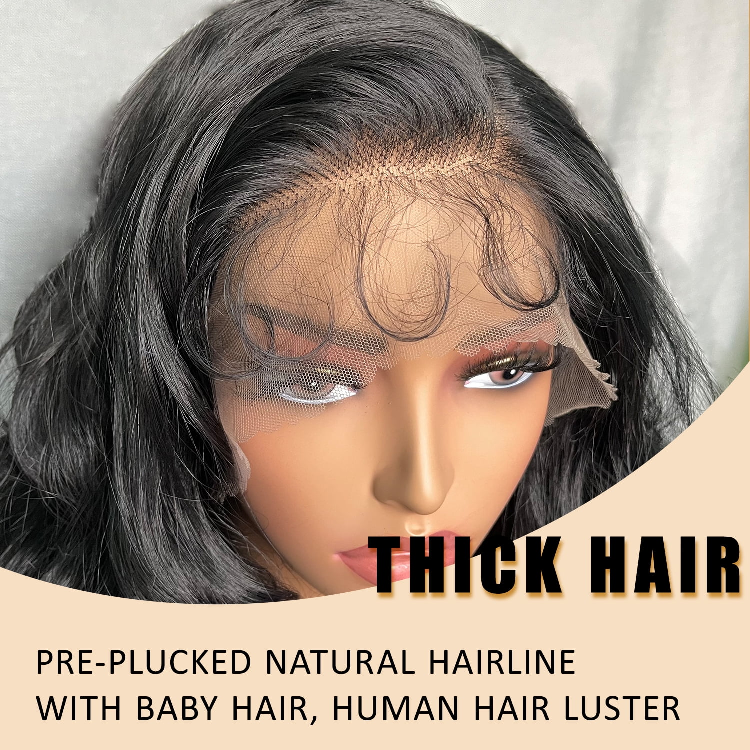 Body Wave Lace Front Wig Synthetic, 13x6 HD Transparent Lace, Pre-Plucked with Baby Hair, 32 Inch Long Wave Black with Brown Highlights Lace Frontal Wigs for Black Women