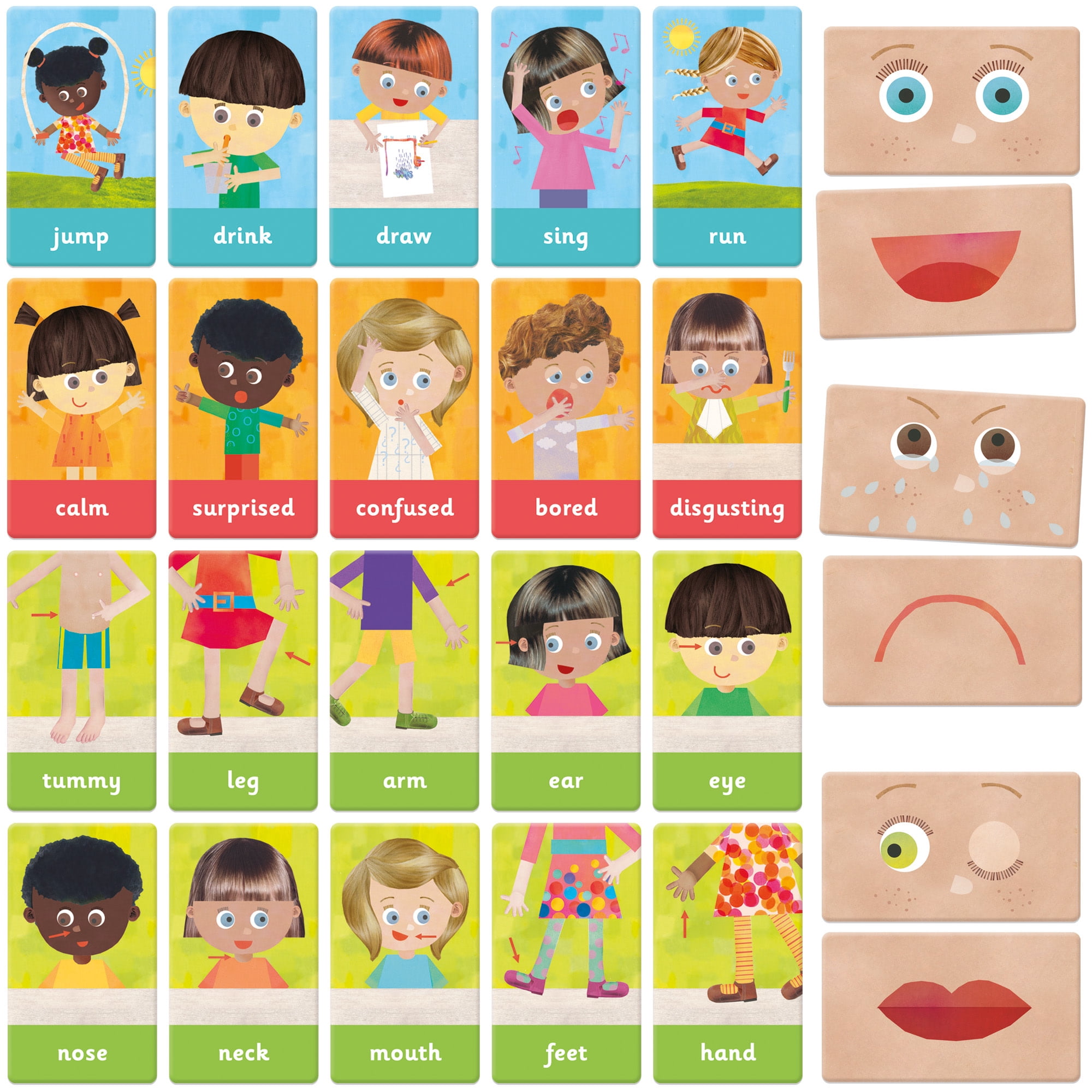 Headu: Maxi Flashcards - Emotions & Actions - Social Development Game, Expressions Play, Autism Support Material, Montessori Activity, Toddlers 1-4