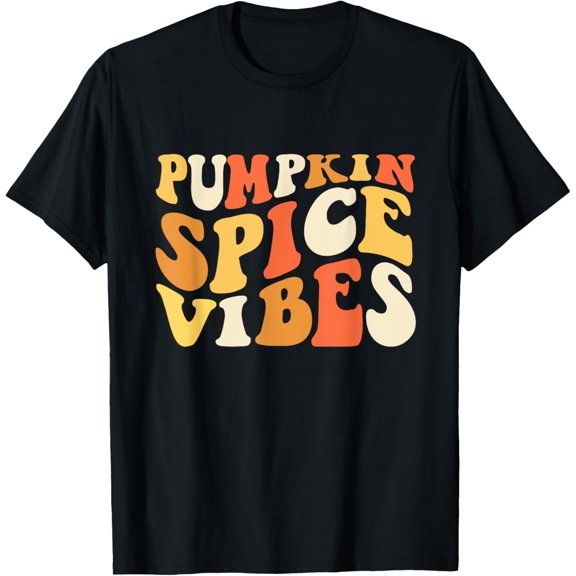 Womens Pumpkin Spice Vibes Retro Autumn Vibes T-Shirt