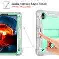 thumbnail image 4 of SaniMore for iPad Mini 6th Generation 8.3" 2021 Tablet Case with Pencil Holder, 3 Layers Multi-Functional [Built-in Kickstand] Heavy Duty Shockproof Rugged Case for iPad Mini 6th Gen, Green, 4 of 8
