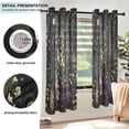 thumbnail image 3 of Yayeee Window Curtains Light Filtering 63"x52" Grommet Panel Pair Home Living Room Decor, Purple Floral Pattern, 3 of 7