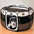 thumbnail image 2 of Foldable Pet Tent 8-Panel Mesh, 72 × 72 × 43 cm, Brown, 2 of 4