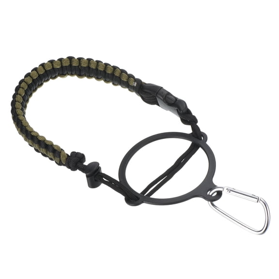 Uxcell Water Bottle Holder, Paracord Handle Strap Carrier Dark Green, Black
