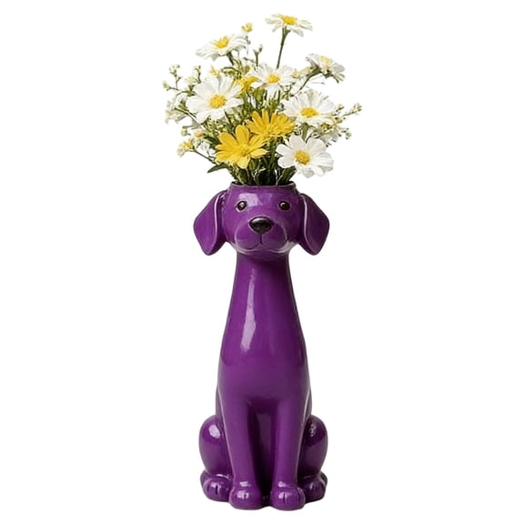 Weird Dog Vase Whimsical Dog-Themed Vase Decorations, Unique Whimsical Resin Dog Flower Vase for Home & Office