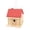 Red, variant on Rustic Garden Habitat, 7 Inch Wooden Bird House for Outdoor Courtyard, Natural Grain Bird Feeder and Nest, Hanging Breeding Box for Parrots and Finches