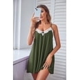 thumbnail image 4 of Ekouaer Nightgowns for Women Sexy Sleeveless Nightgown Lace V-neck Sleepwear Night Dress Green, 4 of 6