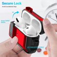 thumbnail image 4 of Adecuado para funda rígida Airpods Pro - Negro + rojo, funda híbrida dos en uno, protección blindada resistente, a prueba de golpes y resistente, carga inalámbrica de cuerpo completo, 4 of 4