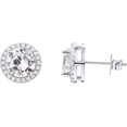 thumbnail image 2 of beryl_creation 925 Sterling Silver 1.20Ct Round Cut White Diamond For Women's Stud Earring 14K White Gold Plated, 2 of 3