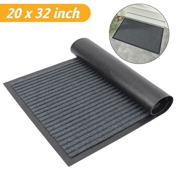 Tripumer Front Doormat Entrance Shoe Mat 20 x 32 inch Outdoor Indoor Entryway Rug for Entryway Home Patio Gray