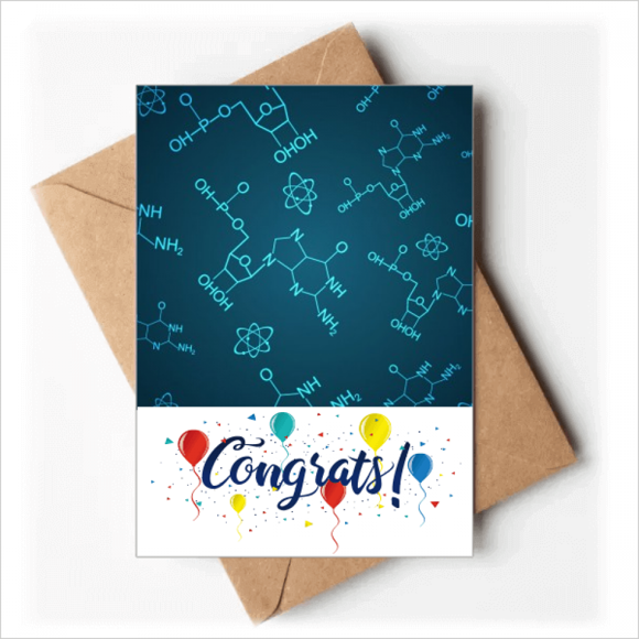 Blue Checal Molecular Structure Illustration Wedding Cards Congratulations Greeting Envelopes