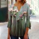thumbnail image 1 of Ichuanyi liquidación de mujeres en v-cutleck 3/4 camisas de túnica floral estampada camisas básicas de verano blusa plisada ICHUANYI WER202308243156, 1 of 5
