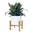 thumbnail image 3 of Soporte para macetas de madera de 4 patas, base para macetas de plantas y suculentas, soporte de exhibición para el hogar, jardín, patio, madera, 3 of 5
