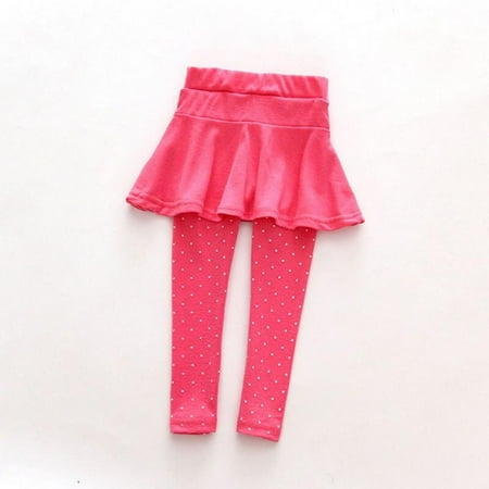 

SYNPOS Little Girls Leggings Pants with Tutu Skirts Kids Culottes Footless Tights