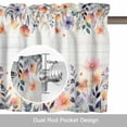 thumbnail image 6 of Spring Flowers Valance Curtain for Windows Watercolors Pink Purple Flower Vintage Wood Grain Rod Pocket Curtain Valances Short Window Treatments for Kitchen Bathroom Laundry Basement 42 x 12 Inch, 6 of 9