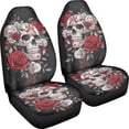 thumbnail image 3 of XYZCANDO Skull Rose Car Accessories for Woman Breathable Car Seat Covers Easy Install Thin, for Auto Truck SUV, 3 of 10