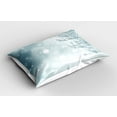 thumbnail image 2 of Ambesonne Winter Pillow Sham 2 Pack, Christmas Time Tree Snow, 30"x20", Slate Blue White, 2 of 3