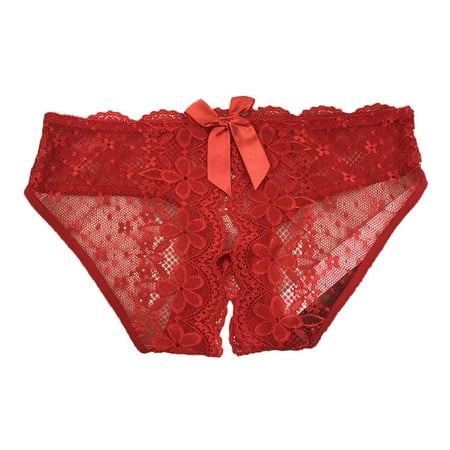 Crotchless Underwear for Women Cheeky Panties for Women Red Naughty Panties Women Sexy Crotchless Underwear Hollow Lingerie One Size